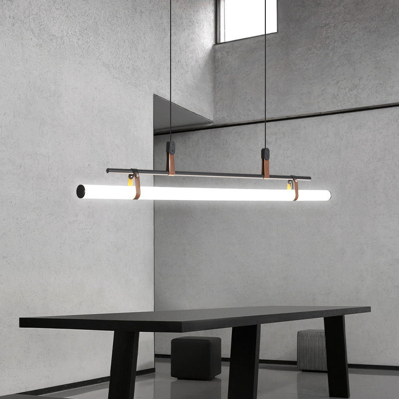Inari Modern Linear Metal Pendant Light,Black/Gold