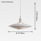 White Danish Designer Pendant Light Minimalist Sculptural LED Dining Room Living Room — 2 Sizes