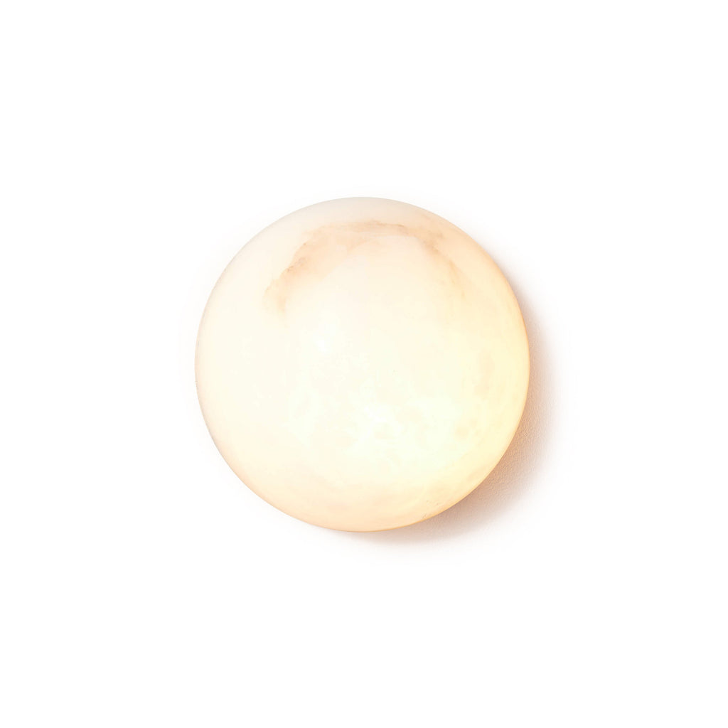 Grex Elegant Minimalist Round Alabaster Wall Sconce