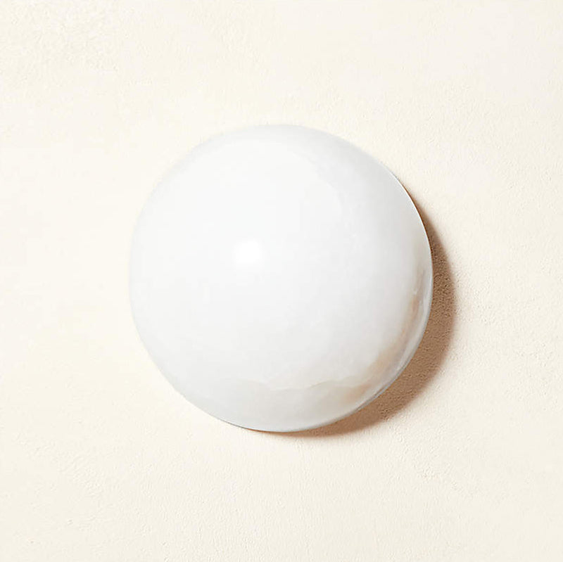 Grex Elegant Minimalist Round Alabaster Wall Sconce