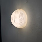 Grex Elegant Minimalist Round Alabaster Wall Sconce