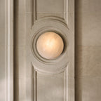 Grex Elegant Minimalist Round Alabaster Wall Sconce