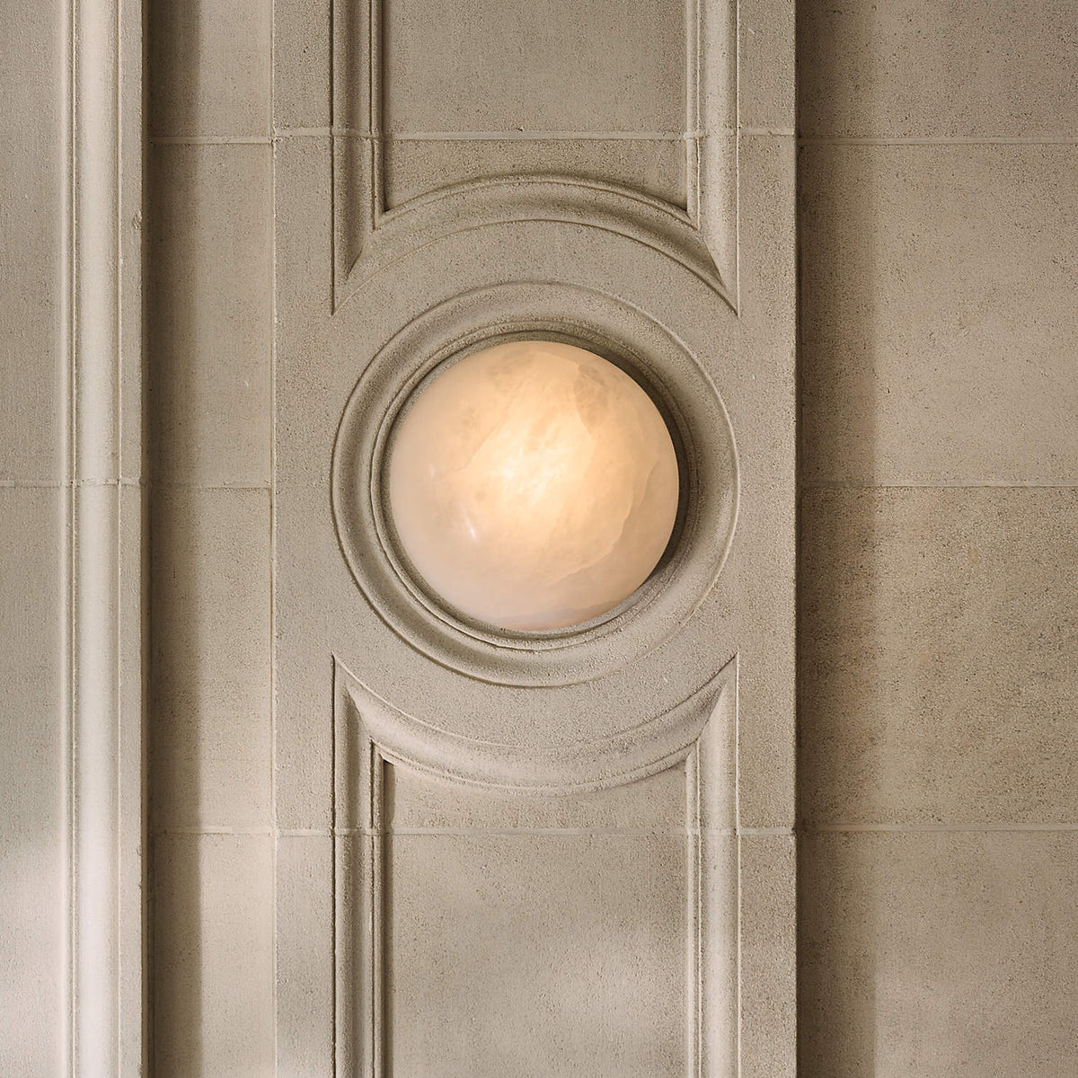 Grex Elegant Minimalist Round Alabaster Wall Sconce