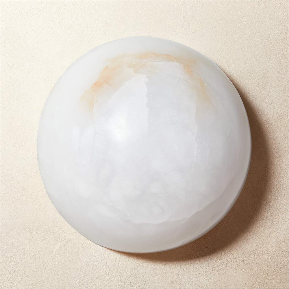 Grex Elegant Minimalist Round Alabaster Wall Sconce