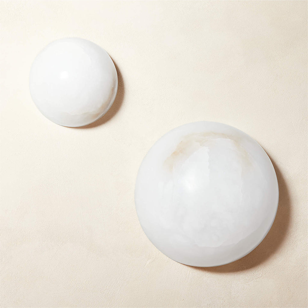 Grex Elegant Minimalist Round Alabaster Wall Sconce