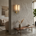 Brindisi Alabaster Wall Lamp Brass Black Dimmable Bedroom Living Room — 1 to 2 Heads