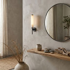 Brindisi Alabaster Wall Lamp Brass Black Dimmable Bedroom Living Room — 1 to 2 Heads