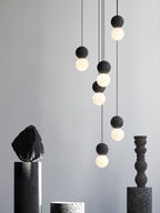 Cement Orb Pendant Light Natural Texture Hardwired Dining Room Kitchen — Cement Sandstone 4 Variants