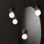 Cement Orb Pendant Light Natural Texture Hardwired Dining Room Kitchen — Cement Sandstone 4 Variants