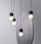 Cement Orb Pendant Light Natural Texture Hardwired Dining Room Kitchen — Cement Sandstone 4 Variants