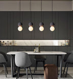 Cement Orb Pendant Light Natural Texture Hardwired Dining Room Kitchen — Cement Sandstone 4 Variants
