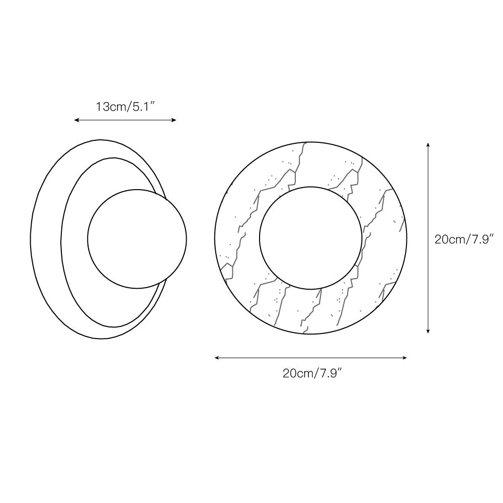 Orli Marble Wall Sconce Natural Stone LED Bedroom Living Room — Multiple Stone Selections