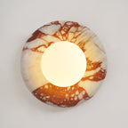 Orli Marble Wall Sconce Natural Stone LED Bedroom Living Room — Multiple Stone Selections