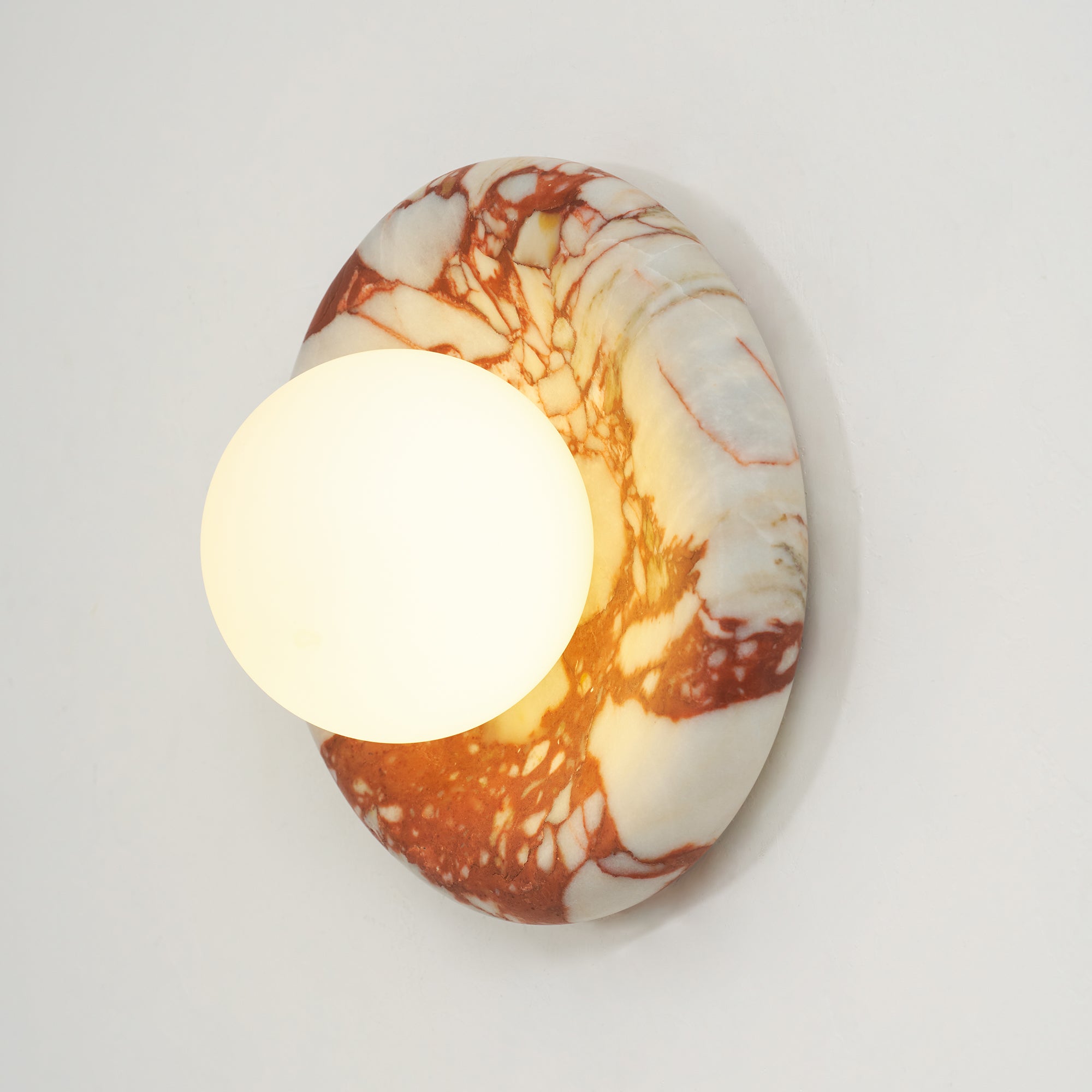 Orli Marble Wall Sconce Natural Stone LED Bedroom Living Room — Multiple Stone Selections
