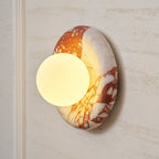 Orli Marble Wall Sconce Natural Stone LED Bedroom Living Room — Multiple Stone Selections