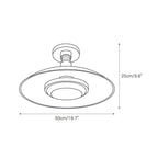 Pot-Lid Flat Panel Ceiling Light Dimmable Gold Nickel Bedroom Dining Room — 19 Inch