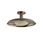 Pot-Lid Flat Panel Ceiling Light Dimmable Gold Nickel Bedroom Dining Room — 19 Inch