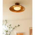 Pot-Lid Flat Panel Ceiling Light Dimmable Gold Nickel Bedroom Dining Room — 19 Inch