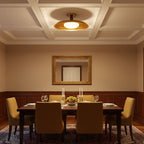Pot-Lid Flat Panel Ceiling Light Dimmable Gold Nickel Bedroom Dining Room — 19 Inch