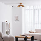 Pot-Lid Flat Panel Ceiling Light Dimmable Gold Nickel Bedroom Dining Room — 19 Inch