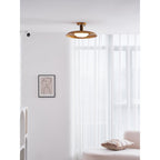 Pot-Lid Flat Panel Ceiling Light Dimmable Gold Nickel Bedroom Dining Room — 19 Inch