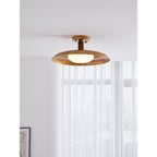 Pot-Lid Flat Panel Ceiling Light Dimmable Gold Nickel Bedroom Dining Room — 19 Inch