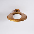 Pot-Lid Flat Panel Ceiling Light Dimmable Gold Nickel Bedroom Dining Room — 19 Inch