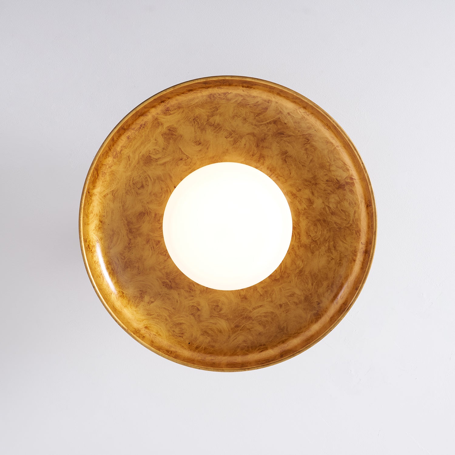 Pot-Lid Flat Panel Ceiling Light Dimmable Gold Nickel Bedroom Dining Room — 19 Inch