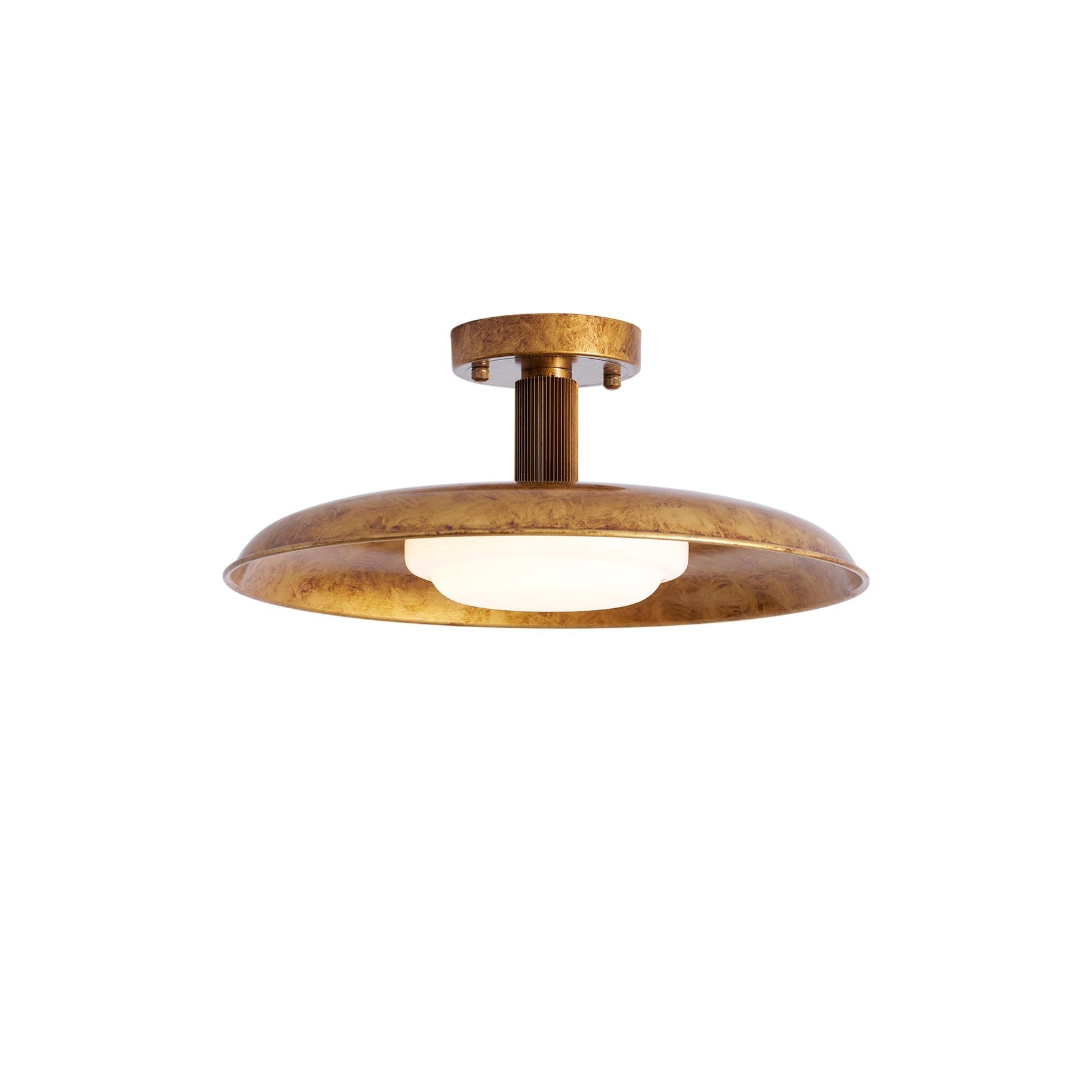 Pot-lid flat panel ceiling light dimmable gold nickel bedroom dining room — 19 inch