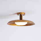 Pot-Lid Flat Panel Ceiling Light Dimmable Gold Nickel Bedroom Dining Room — 19 Inch