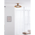Pot-Lid Flat Panel Ceiling Light Dimmable Gold Nickel Bedroom Dining Room — 19 Inch