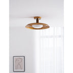 Pot-Lid Flat Panel Ceiling Light Dimmable Gold Nickel Bedroom Dining Room — 19 Inch