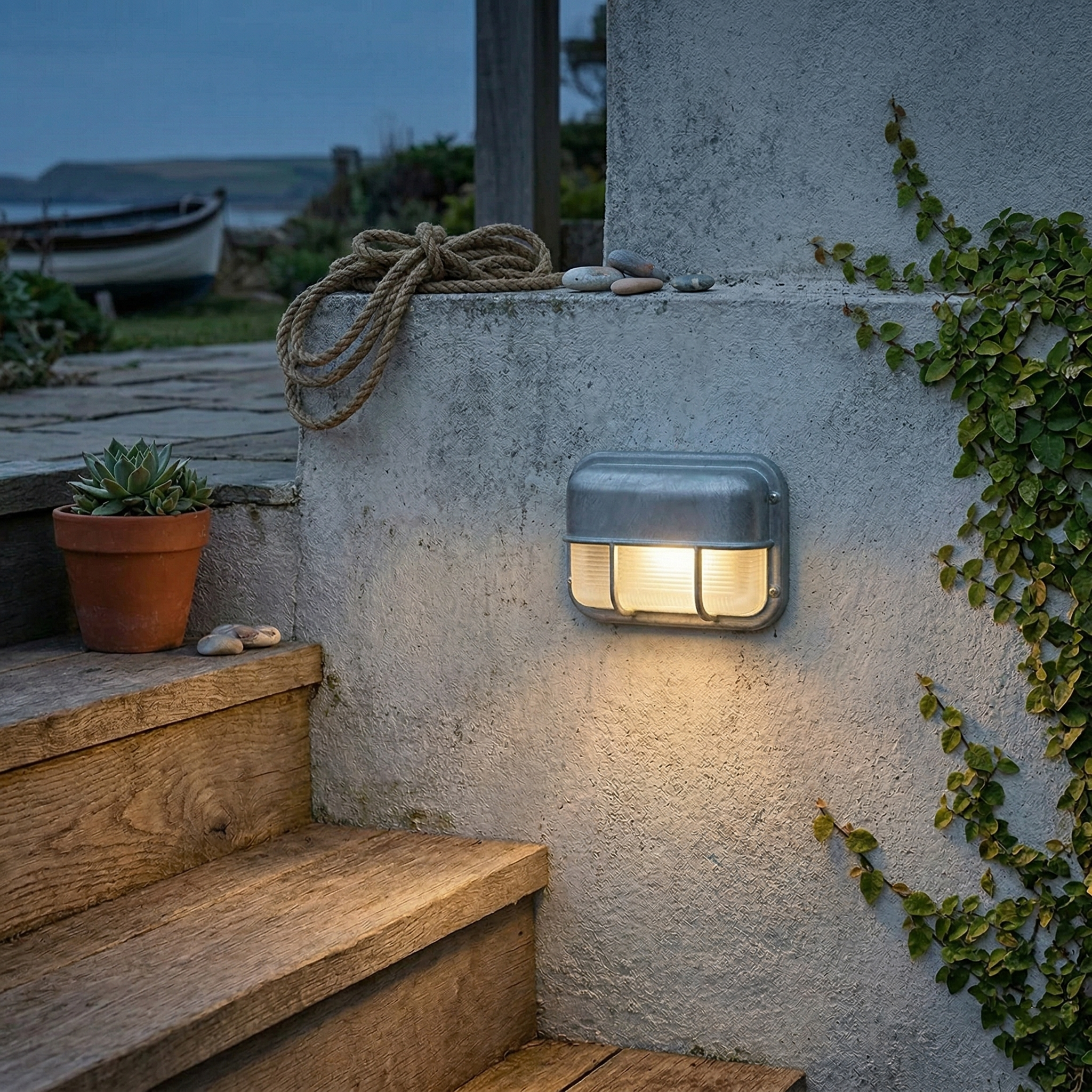 Marine Outdoor Wall Sconce Industrial Vintage Waterproof Porch Courtyard — Silver Gold Black 4 Models