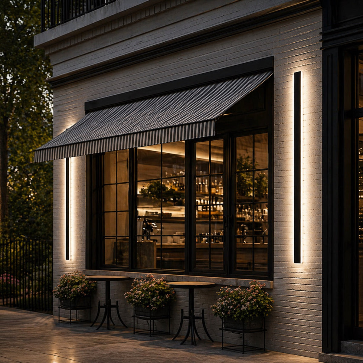 Outdoor Wall Sconce, Dimmable Aluminum LED, IP65 Waterproof, 30 60cm