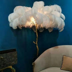PALMERA Feather Floor Lamp LED Luxury Sculptural Living Room Bedroom — 3 Sizes 4 Colors