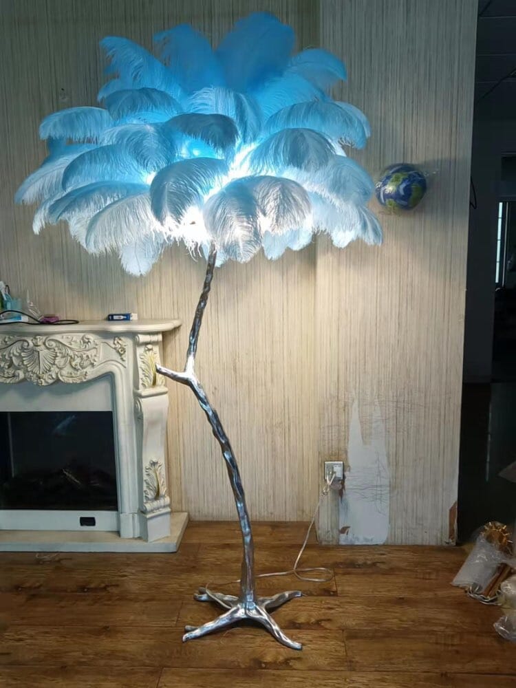 PALMERA Feather Floor Lamp LED Luxury Sculptural Living Room Bedroom — 3 Sizes 4 Colors