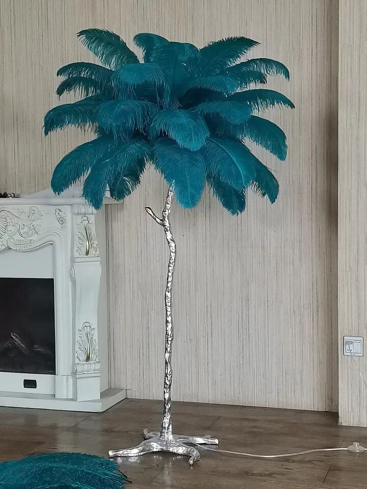 PALMERA Feather Floor Lamp LED Luxury Sculptural Living Room Bedroom — 3 Sizes 4 Colors