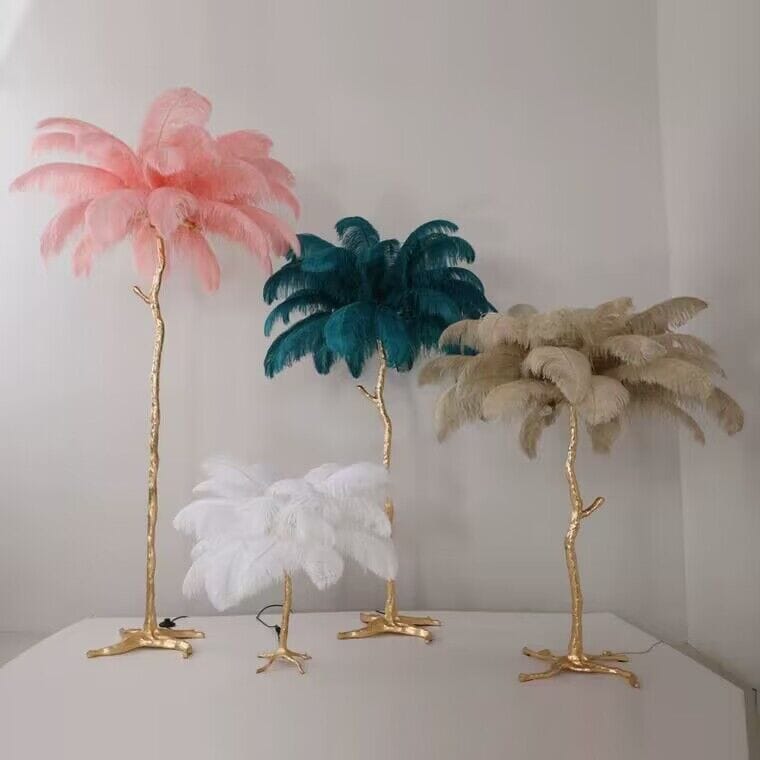 PALMERA Feather Floor Lamp LED Luxury Sculptural Living Room Bedroom — 3 Sizes 4 Colors