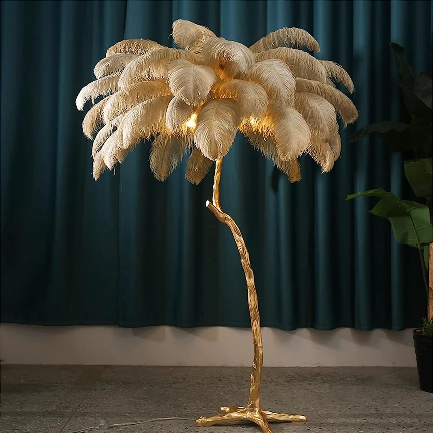 PALMERA Feather Floor Lamp LED Luxury Sculptural Living Room Bedroom — 3 Sizes 4 Colors