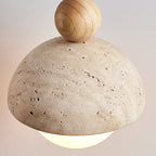 Vaire Pendant Light Travertine Dome Glass