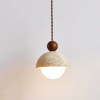 Vaire Pendant Light Travertine Dome Glass