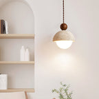 Vaire Pendant Light Travertine Dome Glass