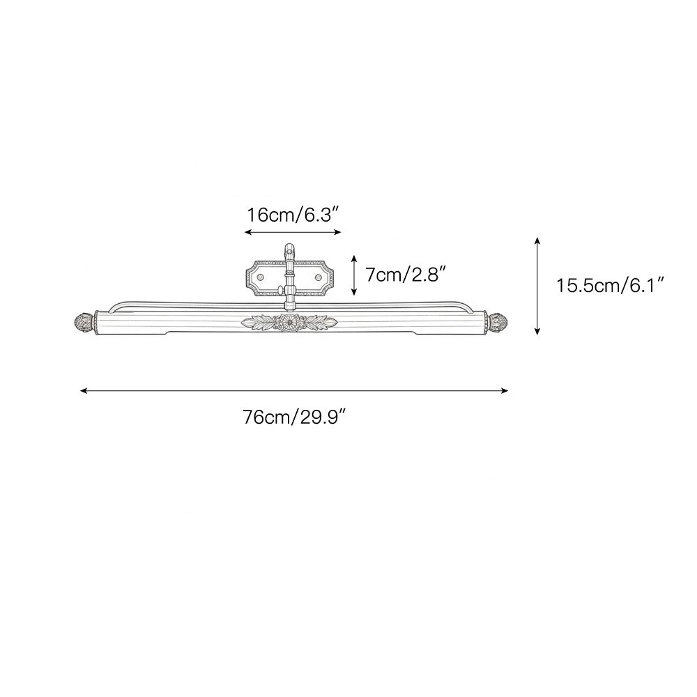 Pania Brass Linear Wall Lamp Modern LED Bedroom Living Room Mirror Light — 17 to 29 Inch