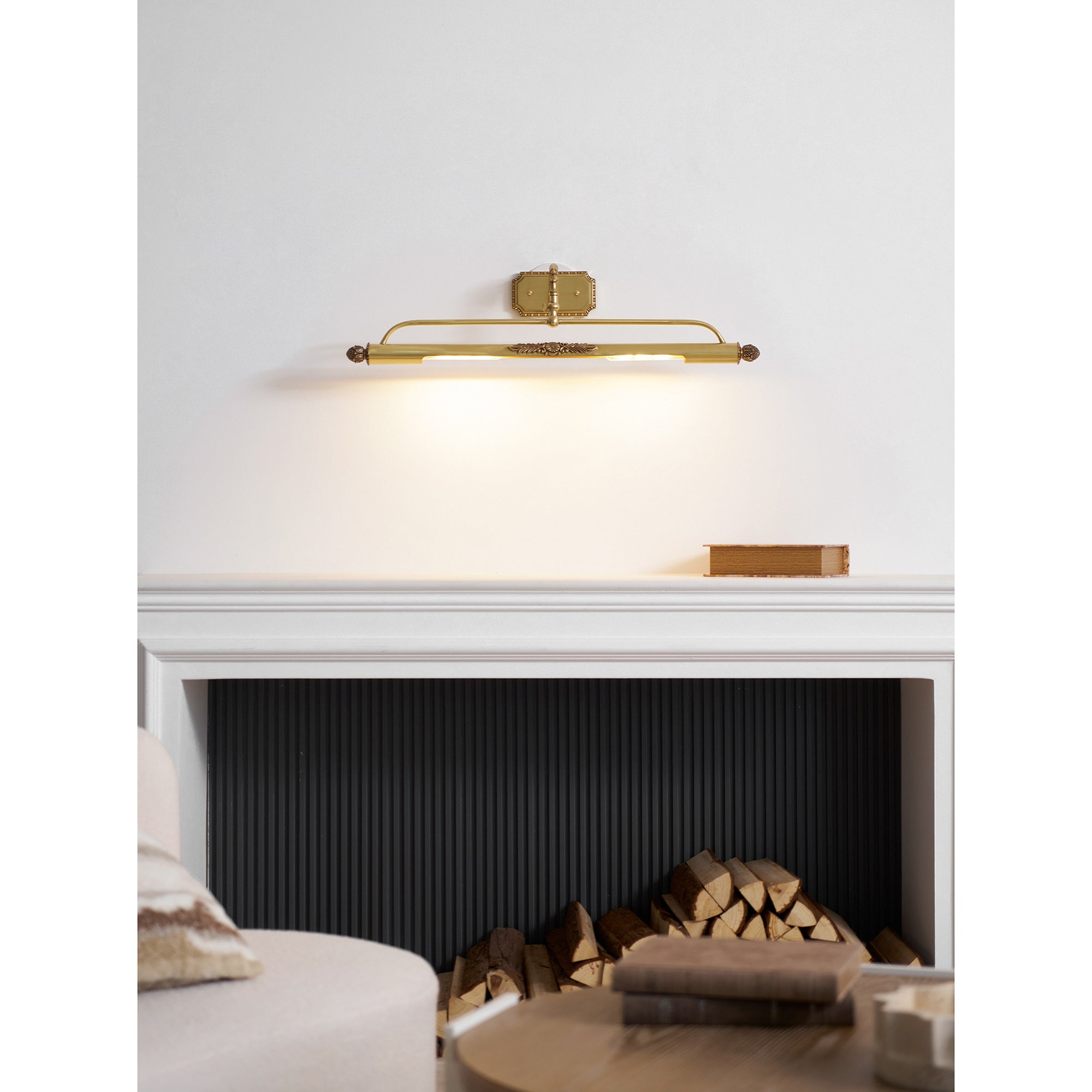 Pania Brass Linear Wall Lamp Modern LED Bedroom Living Room Mirror Light — 17 to 29 Inch