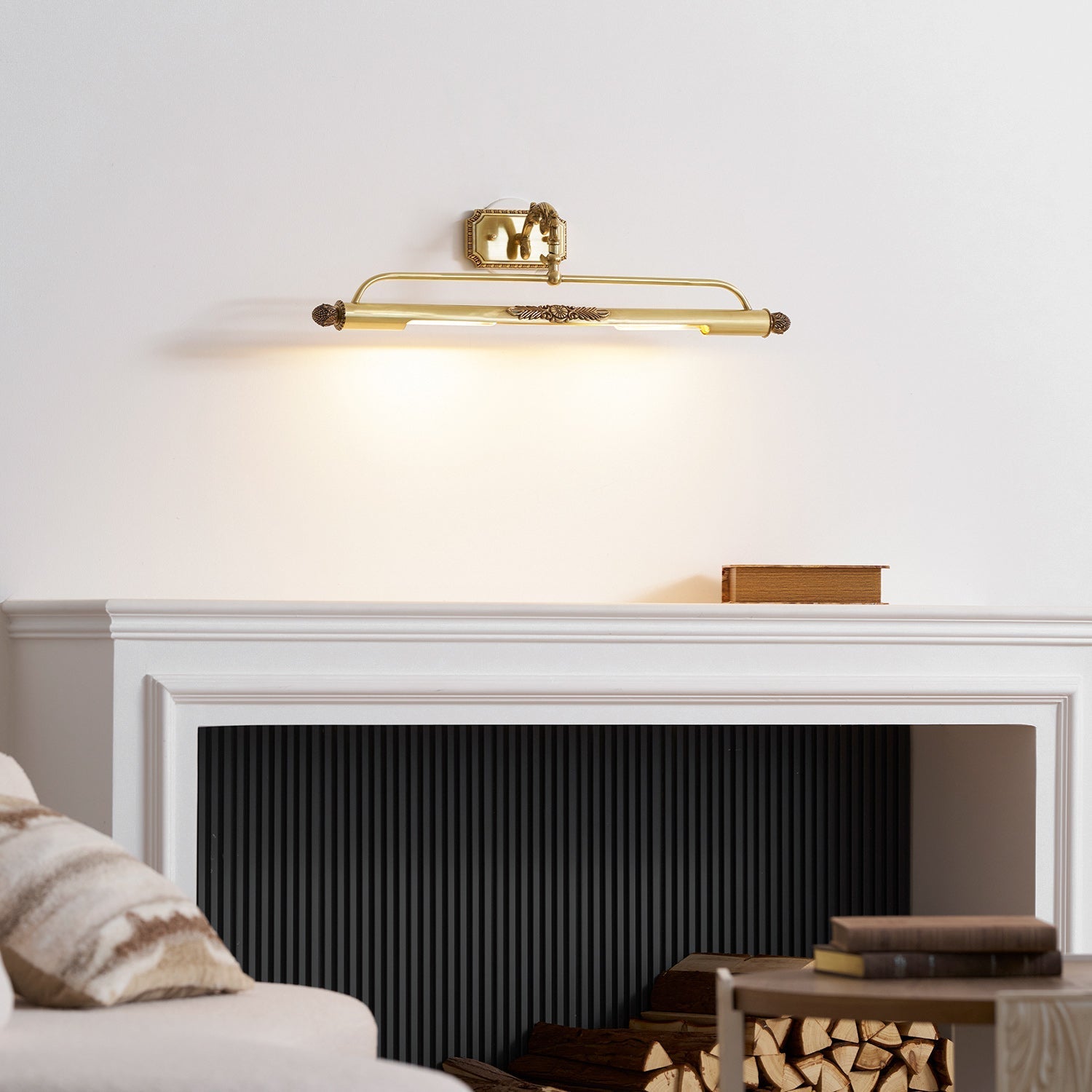 Pania Brass Linear Wall Lamp Modern LED Bedroom Living Room Mirror Light — 17 to 29 Inch