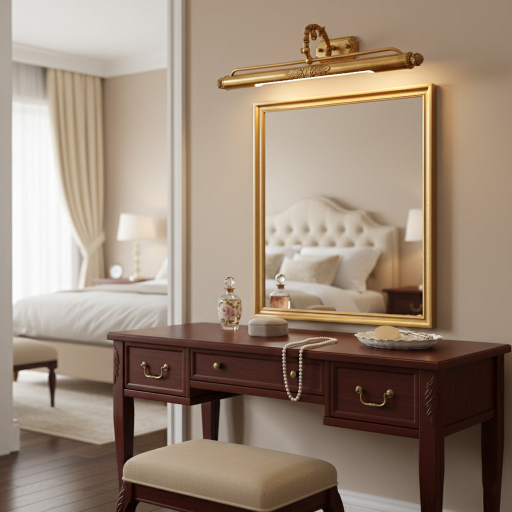 Pania Brass Linear Wall Lamp Modern LED Bedroom Living Room Mirror Light — 17 to 29 Inch