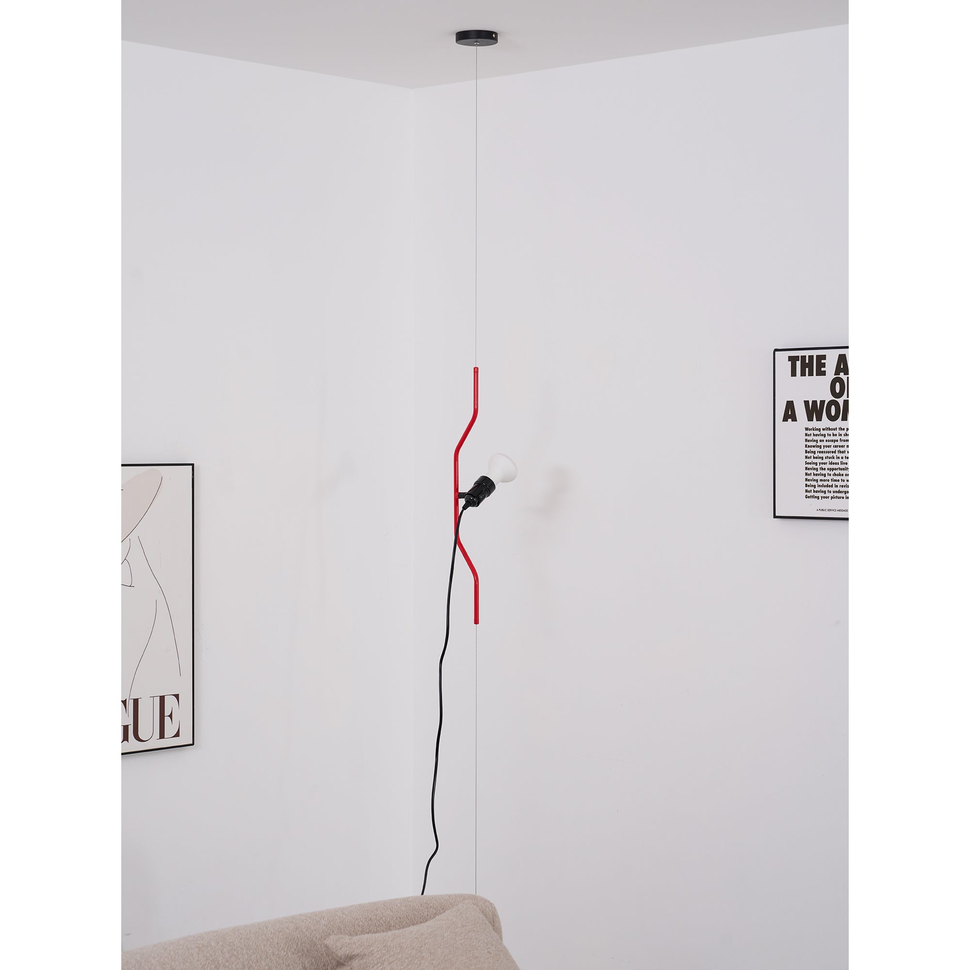 Floor-to-Ceiling Tension Cable Lamp Adjustable Spotlight LED Modern Living Room Bedroom Office — 4 Finishes