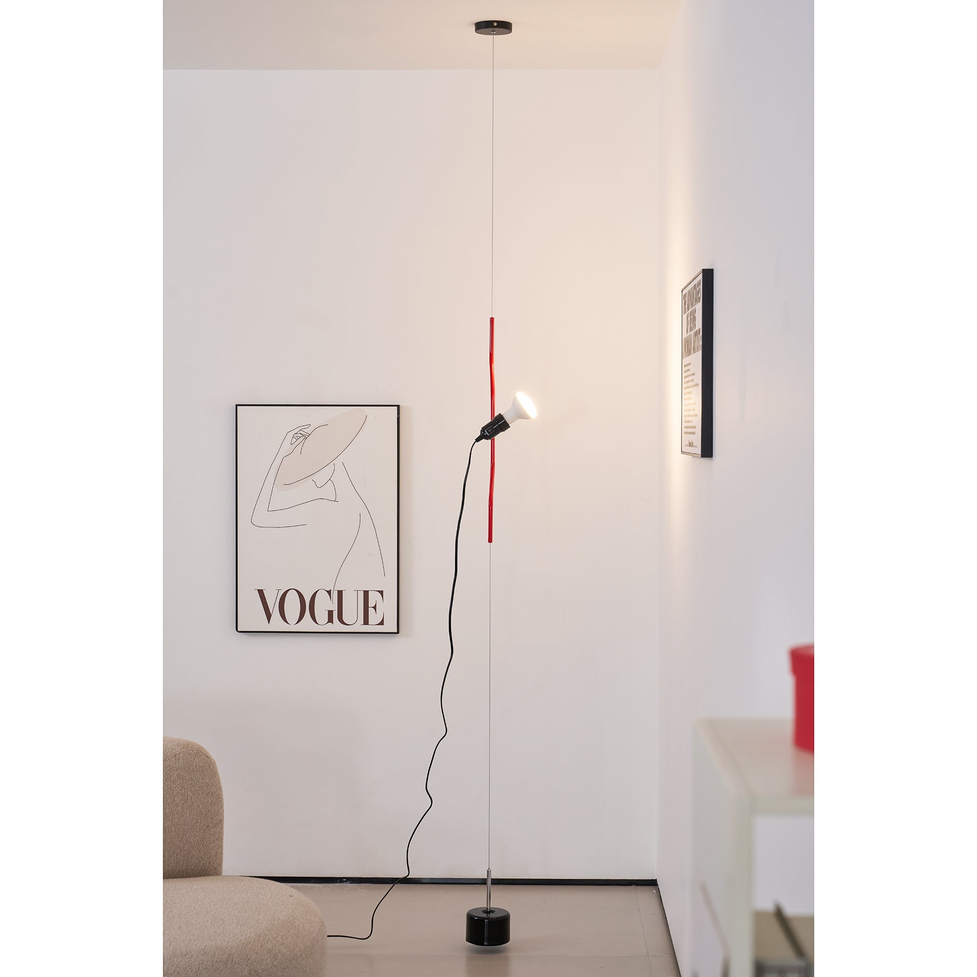Floor-to-Ceiling Tension Cable Lamp Adjustable Spotlight LED Modern Living Room Bedroom Office — 4 Finishes