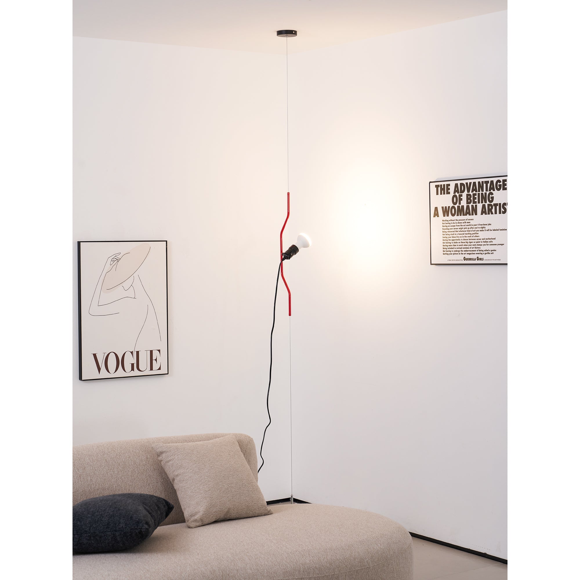 Floor-to-Ceiling Tension Cable Lamp Adjustable Spotlight LED Modern Living Room Bedroom Office — 4 Finishes