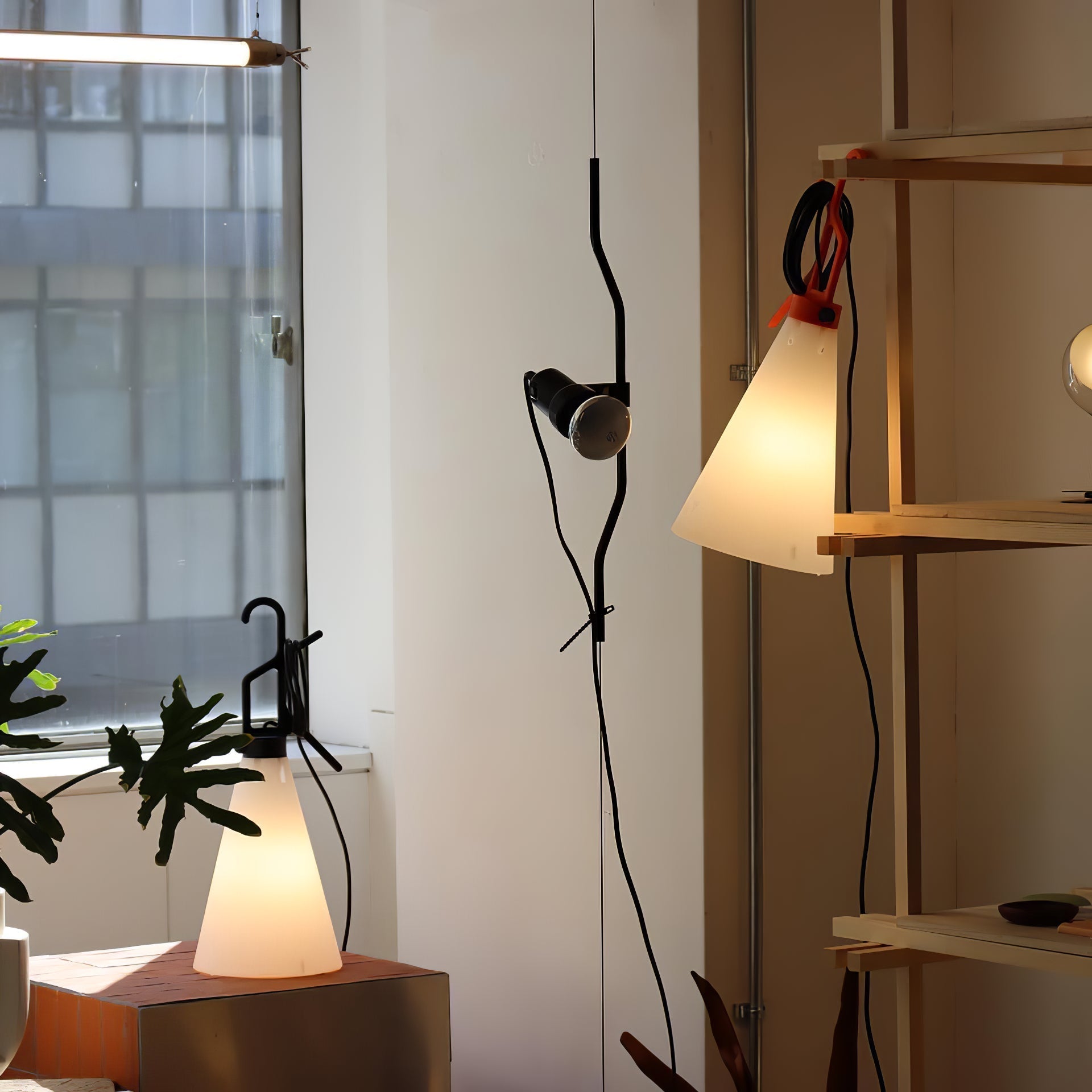 Floor-to-Ceiling Tension Cable Lamp Adjustable Spotlight LED Modern Living Room Bedroom Office — 4 Finishes